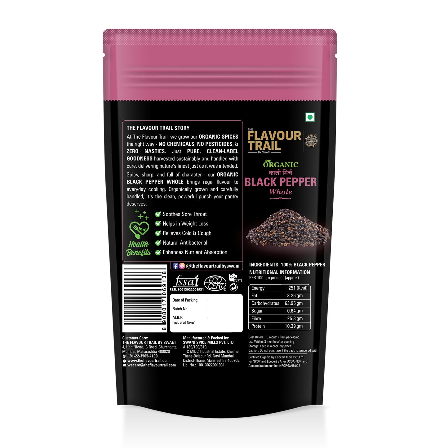 Organic Black Pepper Whole
