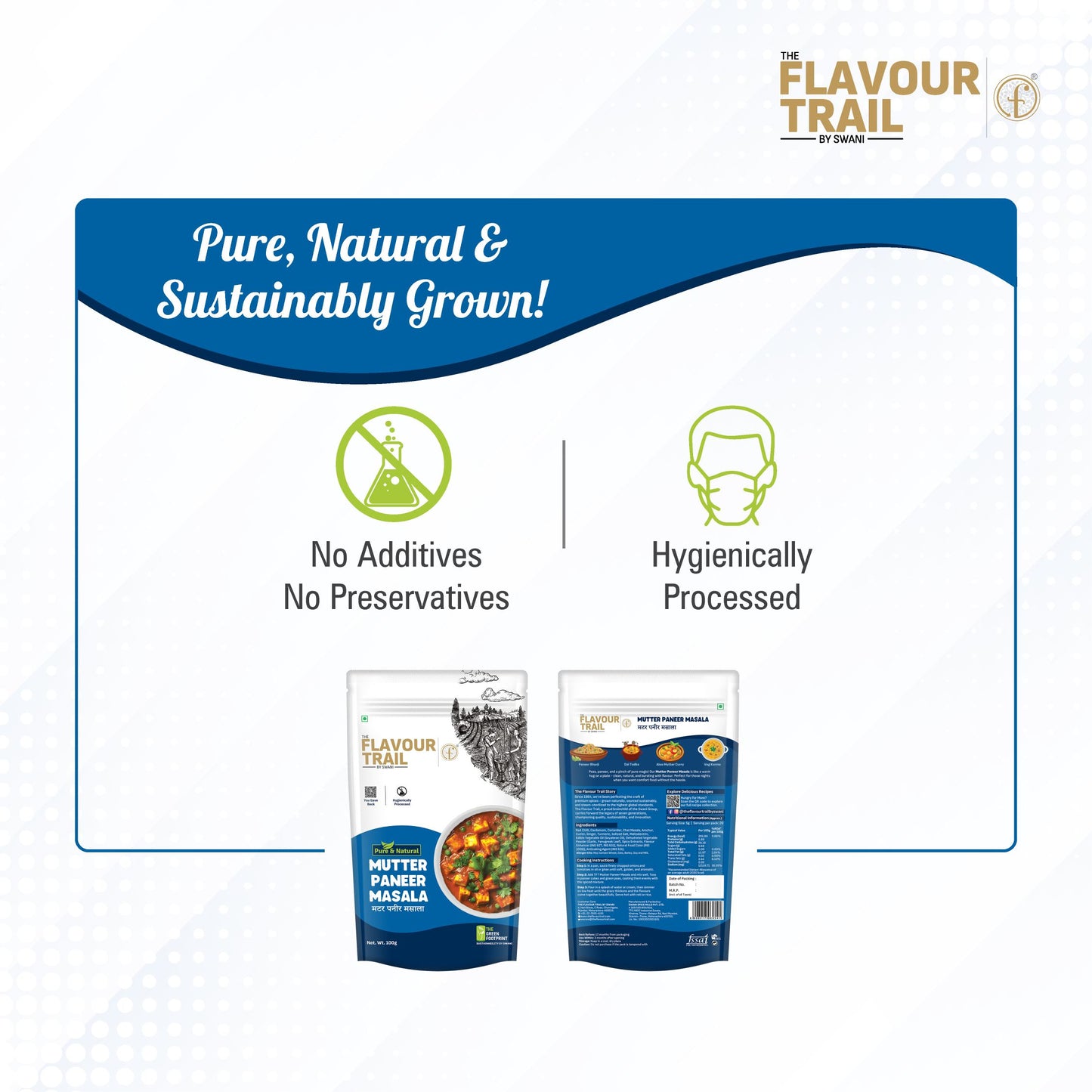 Pure & Natural Mutter Paneer Masala - 100gms.