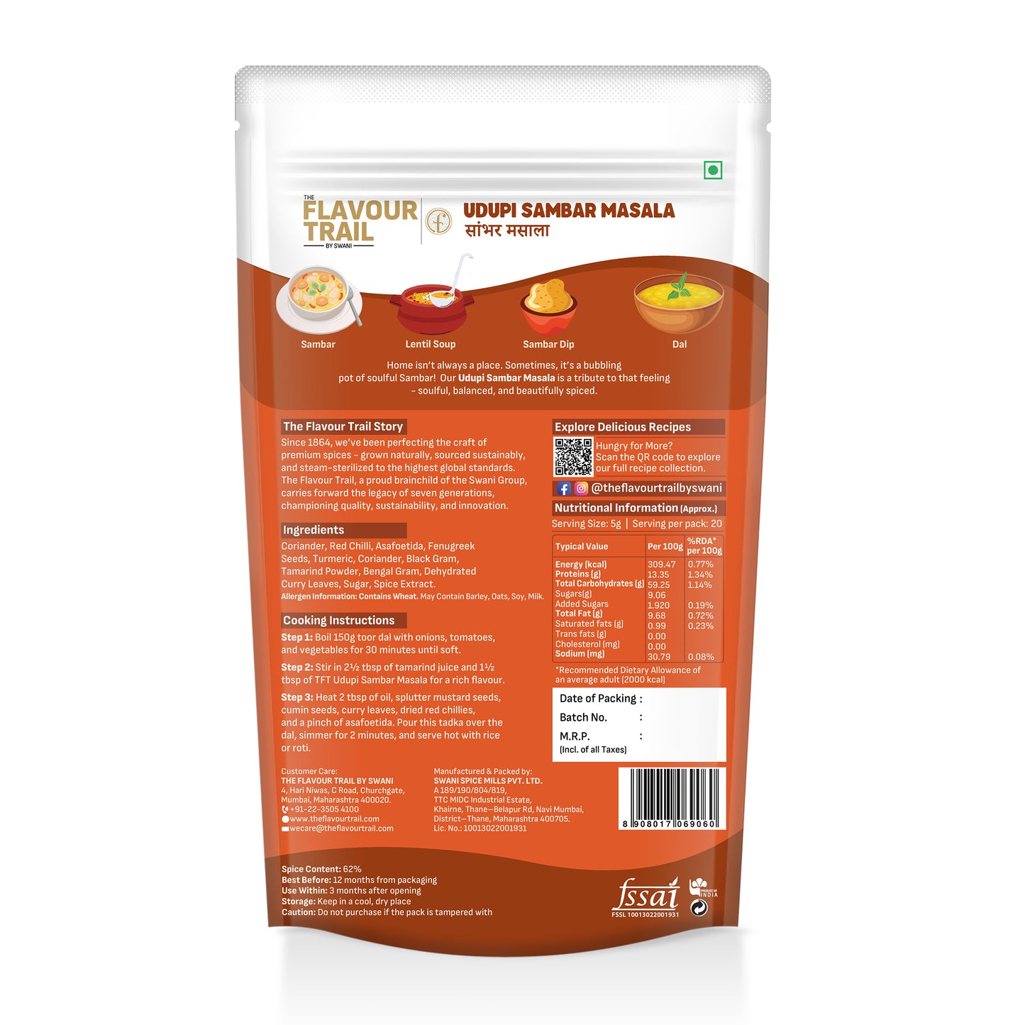 Pure & Natural Udupi Sambar Powder Masala