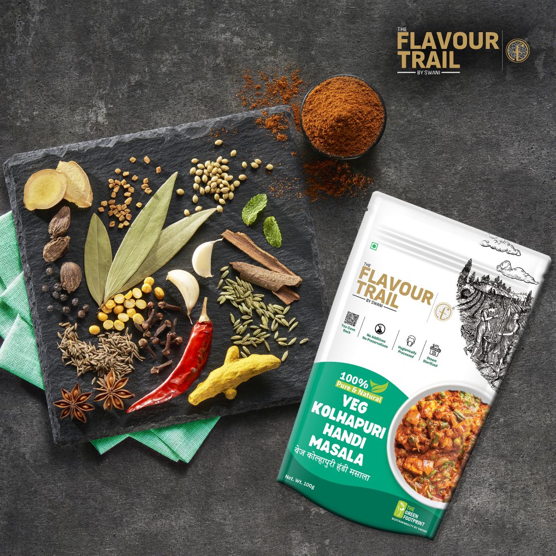 Pure & Natural Veg Kolhapuri Handi Masala