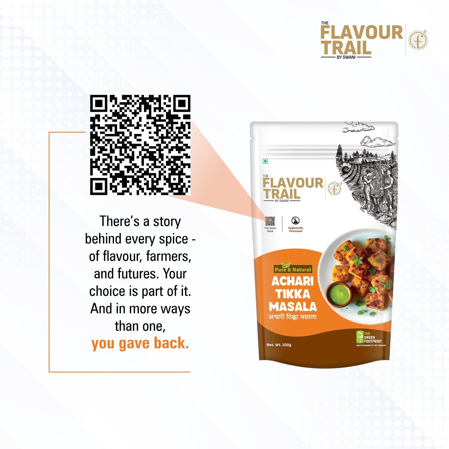 Pure & Natural Achari Tikka Masala - 100gms.