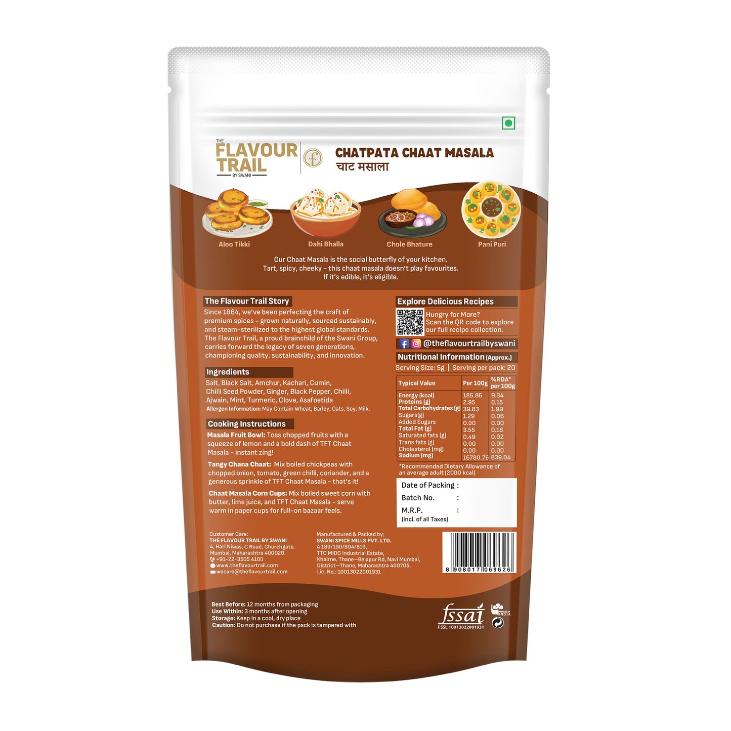 Pure & Natural Chatpata Chat Masala - 100gms.