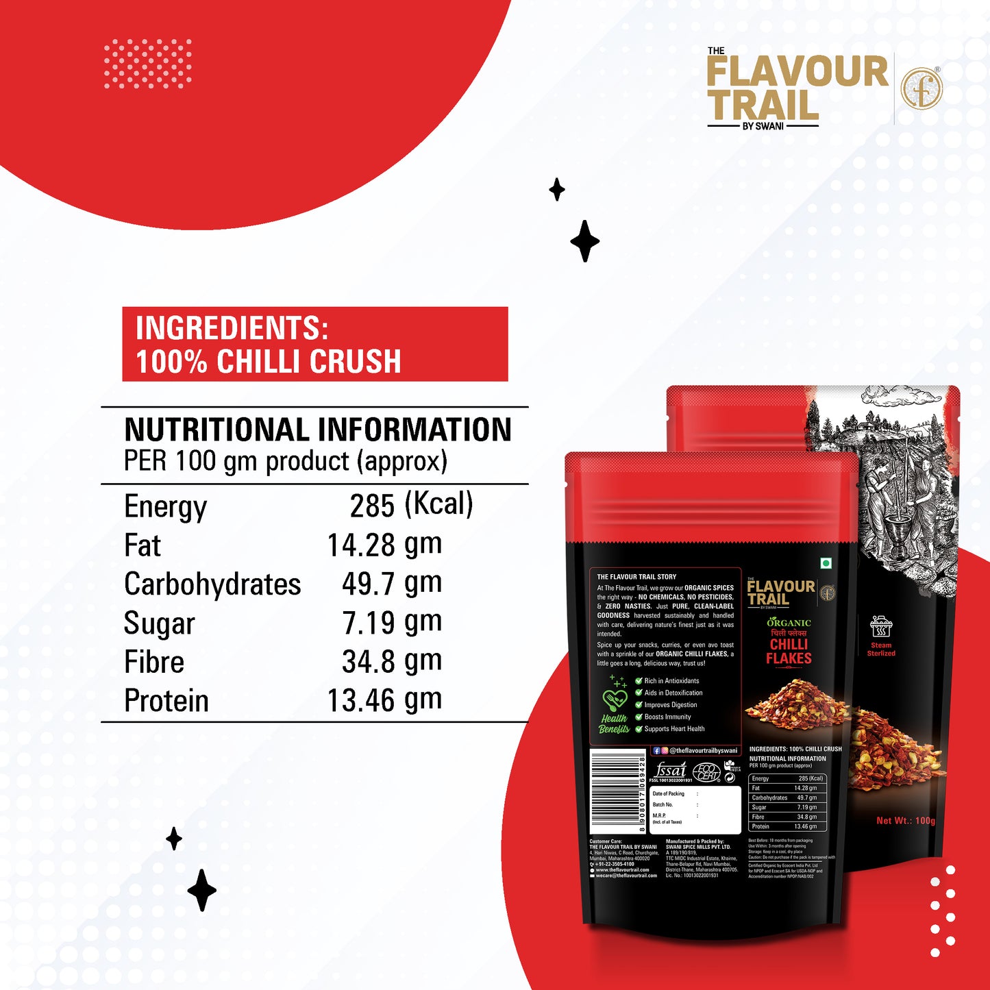 Organic Chilli Flakes 100 gms