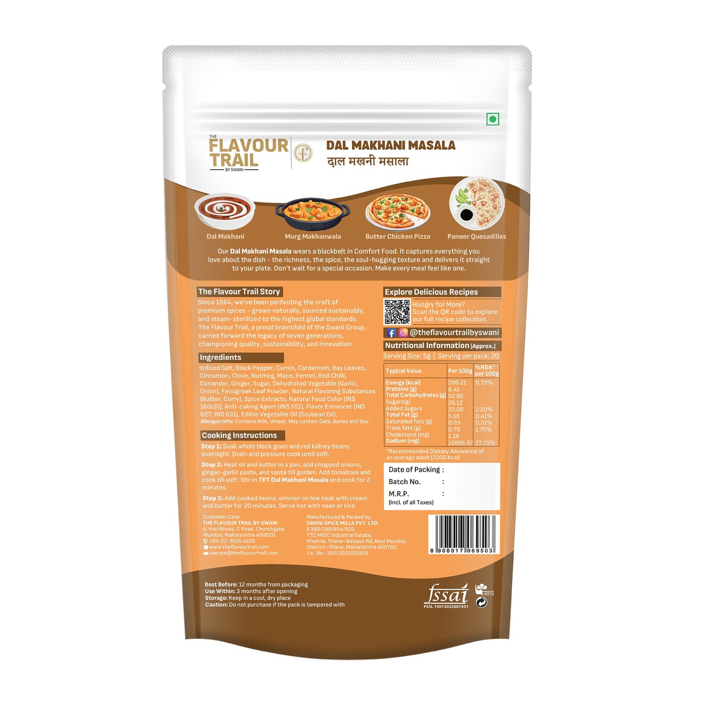 Pure & Natural Dal Makhani Masala - 100gms.