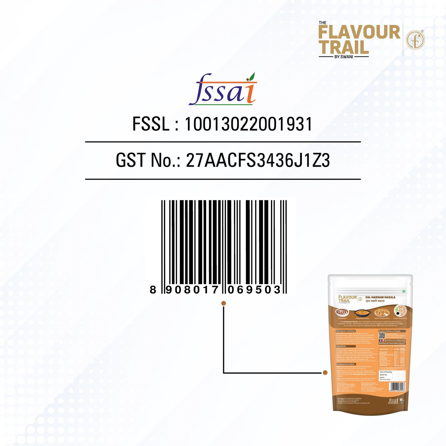 Pure & Natural Dal Makhani Masala - 100gms.