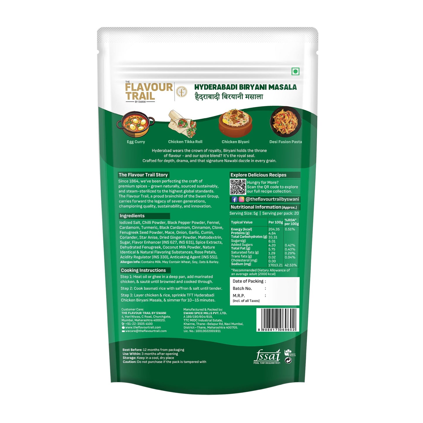 Pure & Natural Hyderabadi Biryani Masala - 100gms.