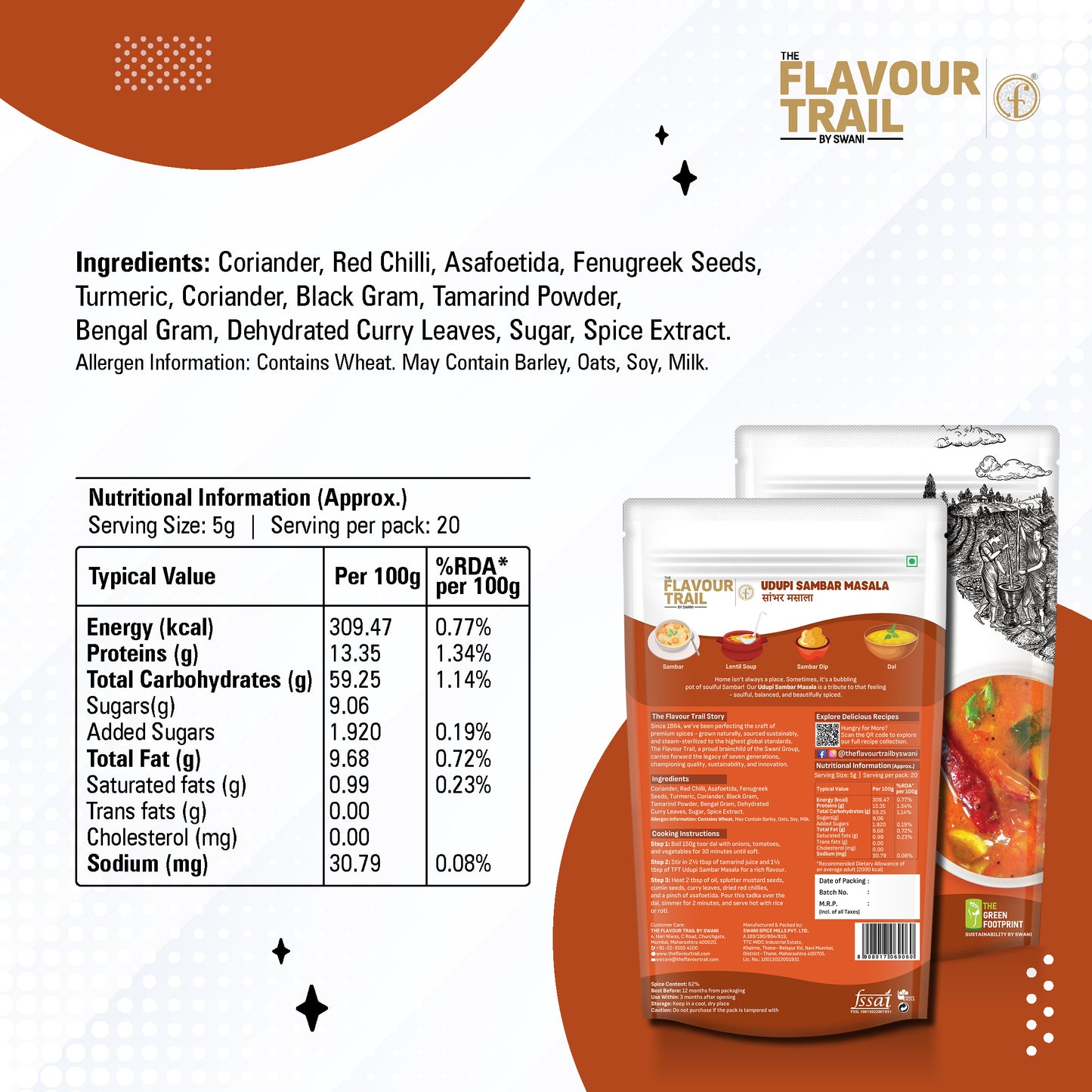 Pure & Natural Udupi Sambar Powder Masala