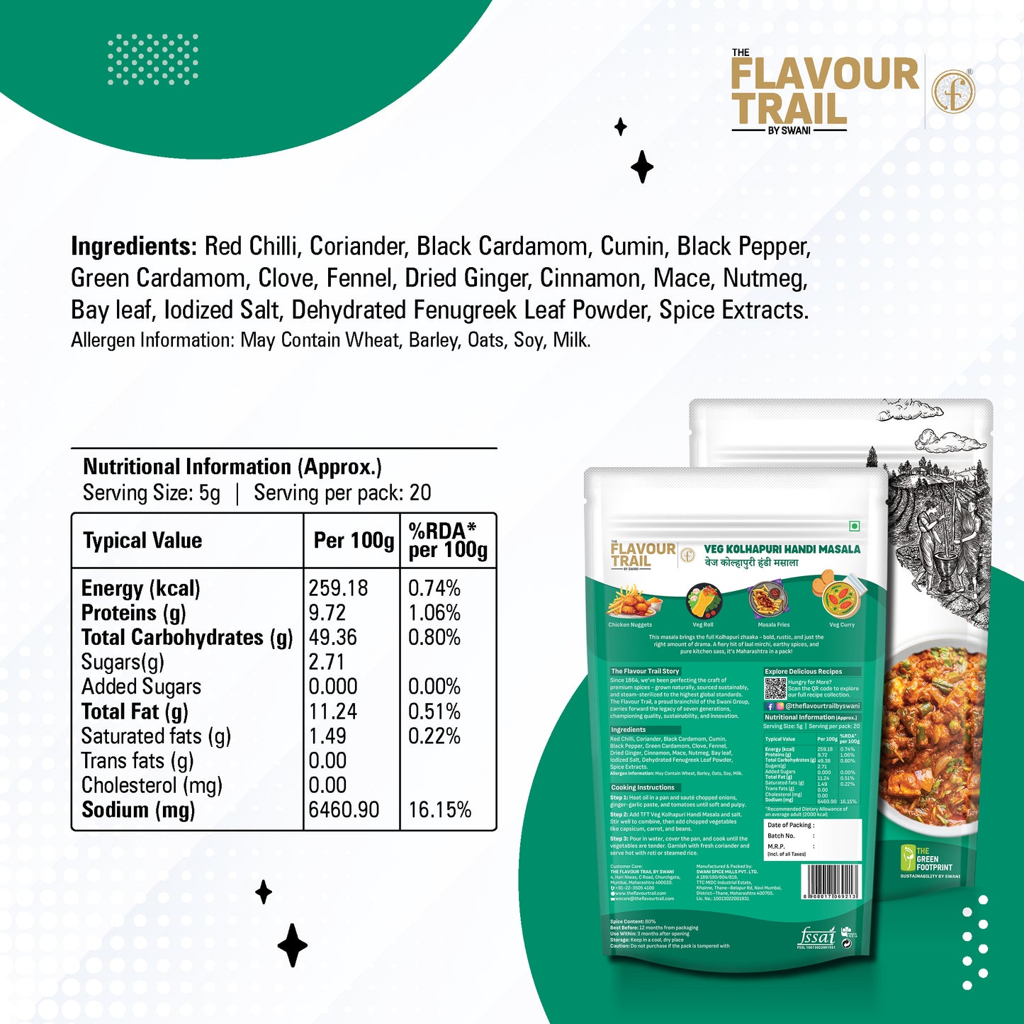 Pure & Natural Veg Kolhapuri Handi Masala