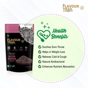 Organic Black Pepper Whole 100gms