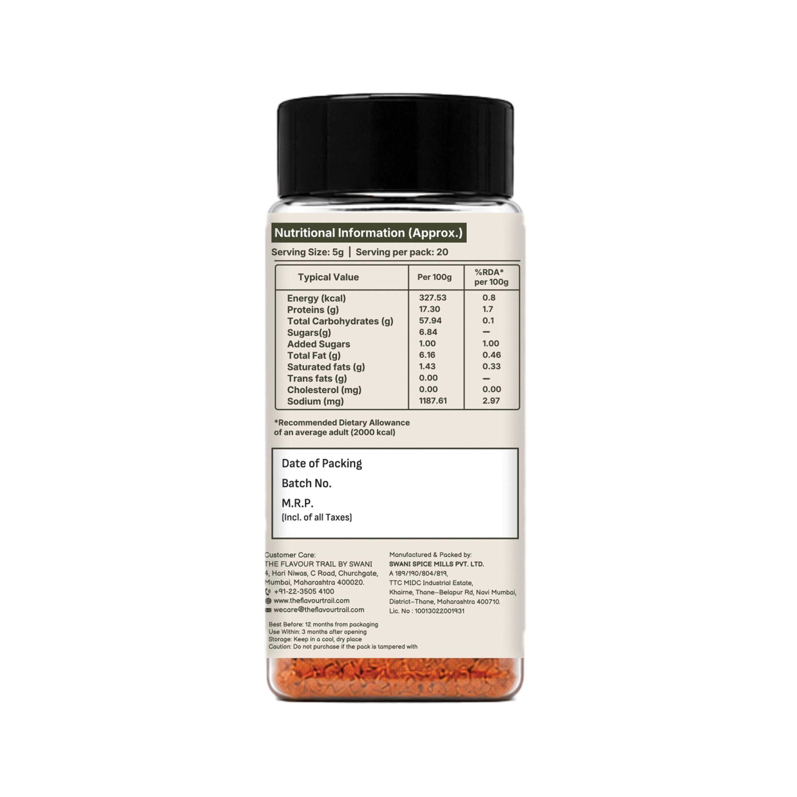 The Flavour Trail by Swani True to Taste Simply South Podi Masala 100gms - Image 2